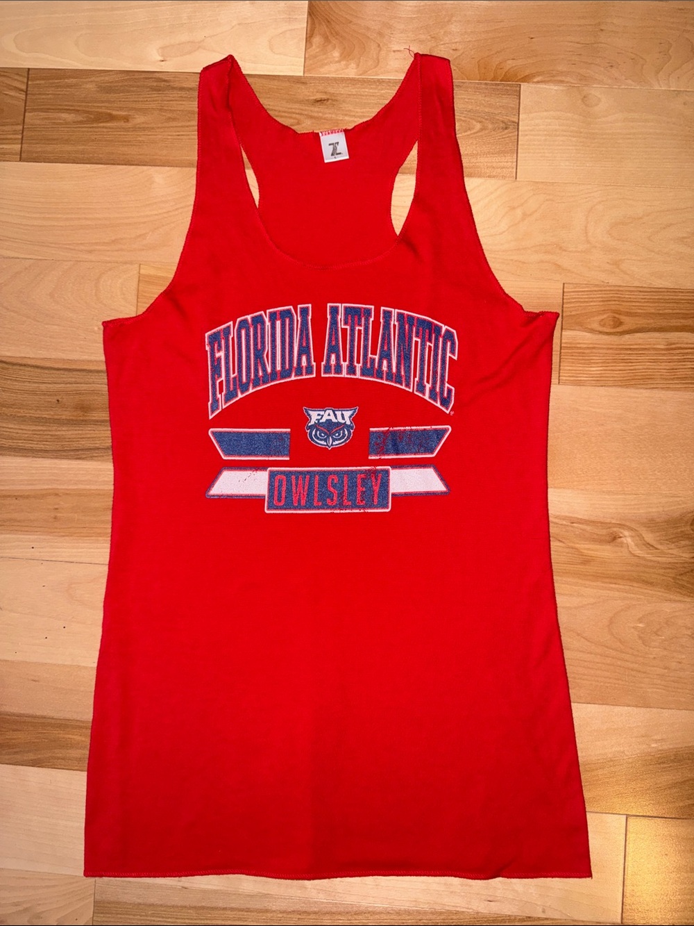 Florida Atlantic FAU Owlsley Red Racerback Tank Top S NWOT